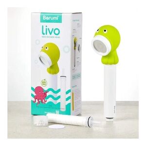 Barumi Livo Handheld Filtered Showerhead for Kids - Octopus Lime | Micro Laser-C